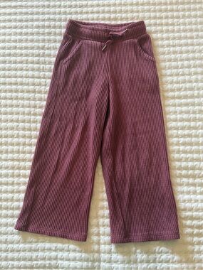 Gap Kids Ribbed Wide-Leg Pants - Mauve 6/7